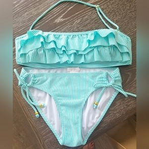 Jessica Simpson Aqua Striped Bikini